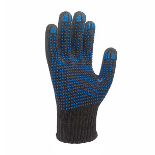 Робочі трикотажні рукавички TWIST чорні із ПВХ крапкою