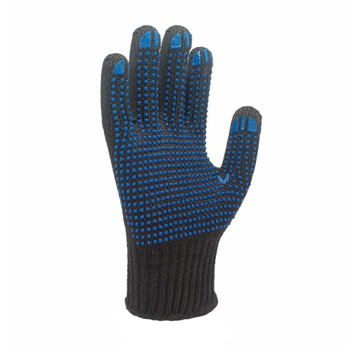 Рабочие трикотажные перчатки TWIST черные с ПВХ точкой