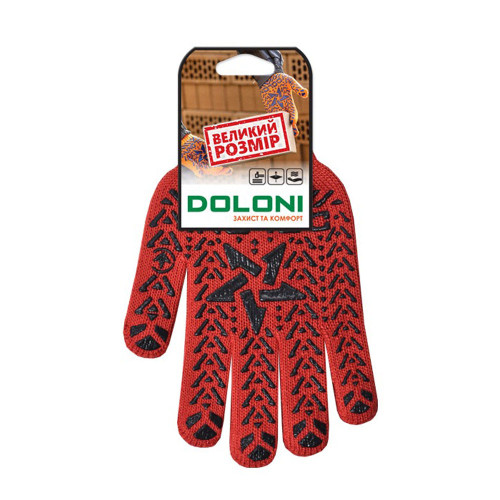 Робочі рукавички DOLONI 4040 ДКГ Зірка червона чорний малюнок