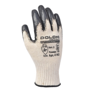 Рукавички DOLONI 4182 трикотажні бавовняні з неповним латексним покриттям, білі, розмір 10