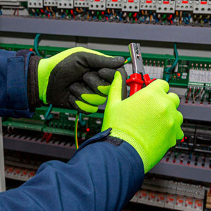 Перчатки DOLONI 4199 трикотажные с латексным покрытием, неполный облив