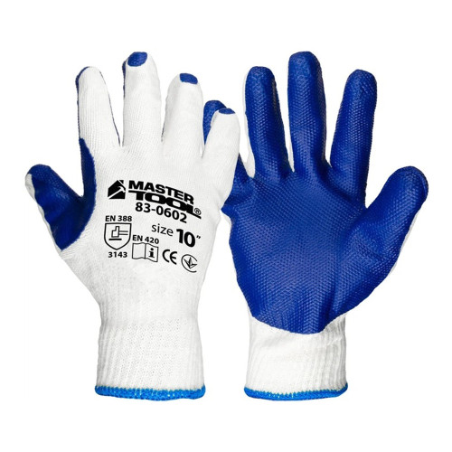 Рабочие перчатки стекольщика Mastertool с облитой ладонью