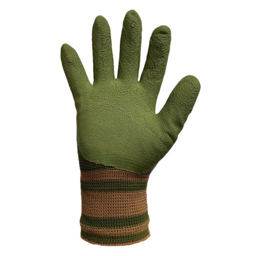 Робочі рукавички стрейчові з латексним покриттям зелені р. 10