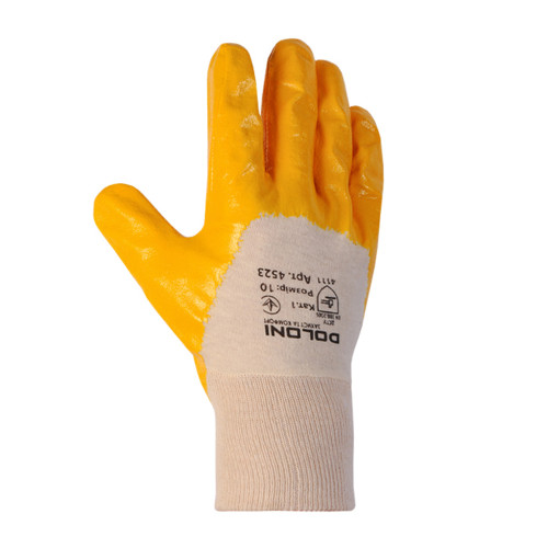 Робочі рукавички DOLONI 4523 жовтий нітрил