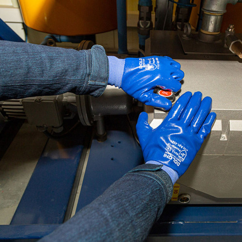 Робочі рукавички DOLONI 4581 трикотажні з нітриловим покриттям