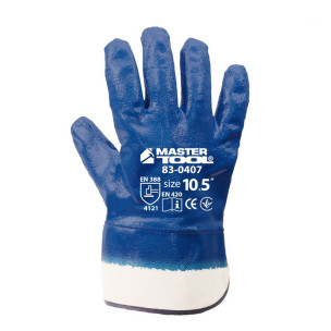 Рабочие перчатки Mastertool нитрил, синяя манжет крага 10,5 размер