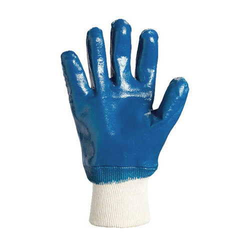 Рабочие перчатки DOLONI 850 ДКГ нитрил синяя вязанный манжет 