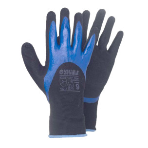 Перчатки рабочие трикотажные с двойным нитриловым покрытием Sigma