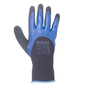 Перчатки рабочие трикотажные с двойным нитриловым покрытием Sigma