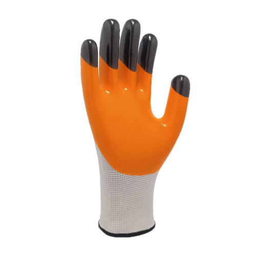 Робочі поліестерові рукавички з нітриловим покриттям Trident Orange