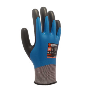 Рабочие перчатки нейлоновые с двойным нитриловым покрытием Trident Bi Oil