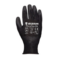Рукавички робочі чорні трикотажні з PU покриттям SIZAM MicroFlex / CW р. 11