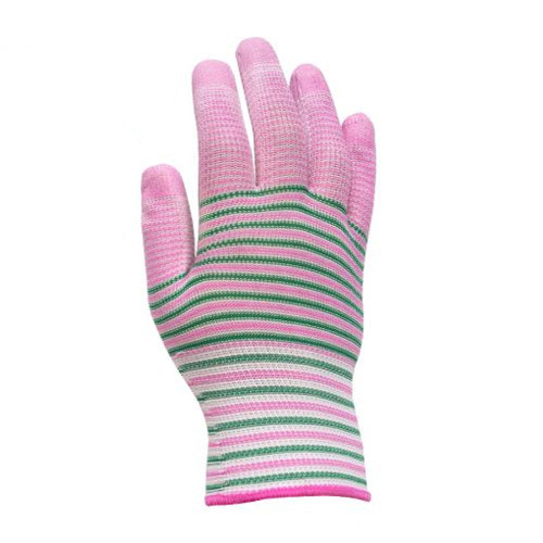 Робочі рукавички з неповним поліуретановим покриттям смугасті