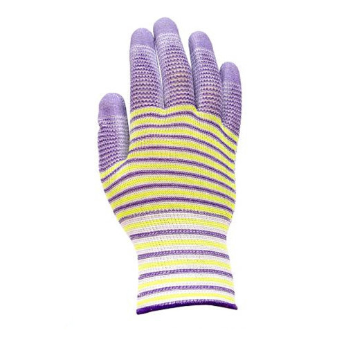 Робочі рукавички з неповним поліуретановим покриттям смугасті