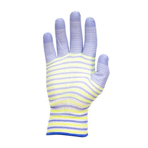 Робочі рукавички з неповним поліуретановим покриттям смугасті