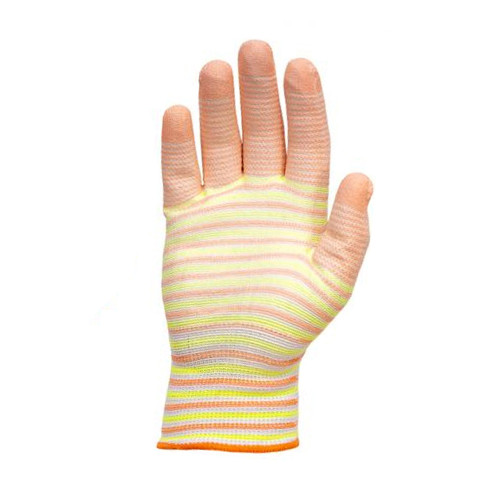 Робочі рукавички з неповним поліуретановим покриттям смугасті