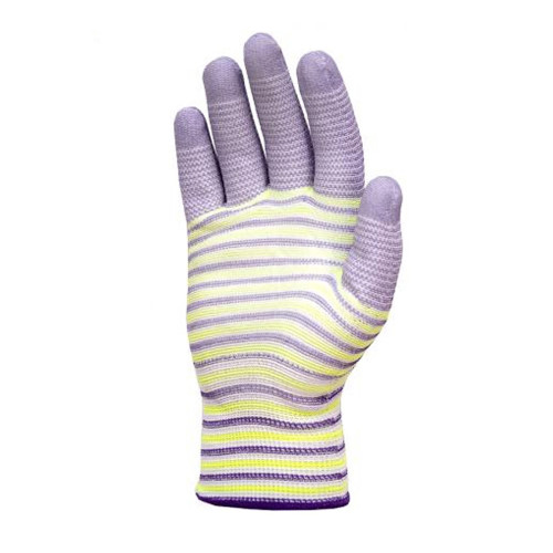 Робочі рукавички з неповним поліуретановим покриттям смугасті