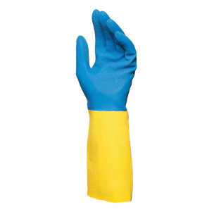 Рукавички господарські латексні жовто-блакитні р. L