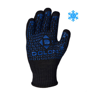 Робочі рукавички DOLONI 648 з точкою ПВХ чорні подвійні