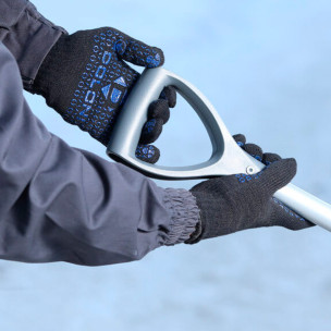 Робочі рукавички DOLONI 648 з точкою ПВХ чорні подвійні