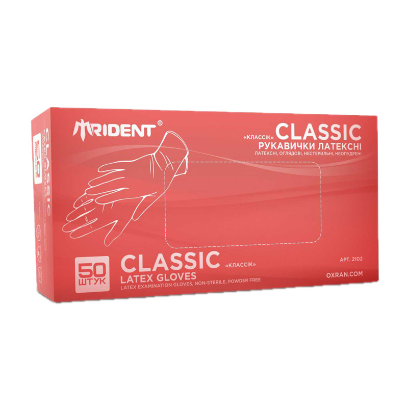 Рукавички латексні TRIDENT CLASSIC розмір M