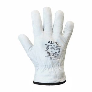 Рабочие перчатки теплые кожаные на флисе Trident