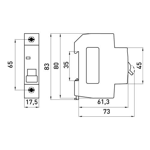 Модульный автоматический выключатель e.mcb.stand.45.1.C2 S002002