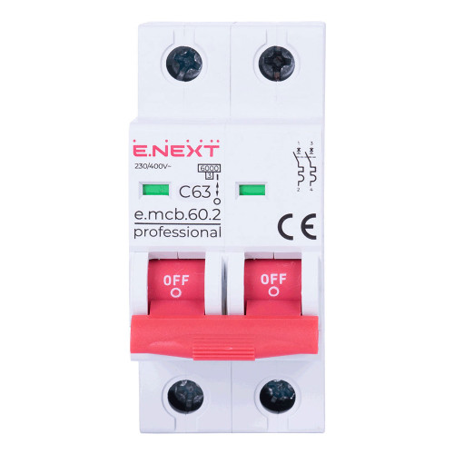 Модульний автоматичний вимикач e.mcb.pro.60.2.C 63 P042023
