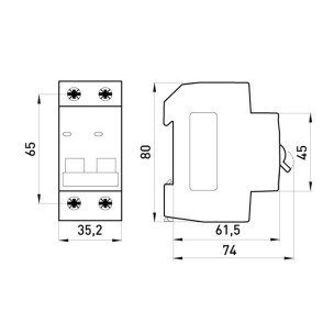Модульный автоматический выключатель e.mcb.stand.45.2.C25 S002019