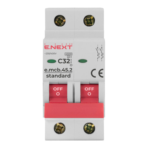 Модульний автоматичний вимикач e.mcb.stand.45.2.C32 S002020
