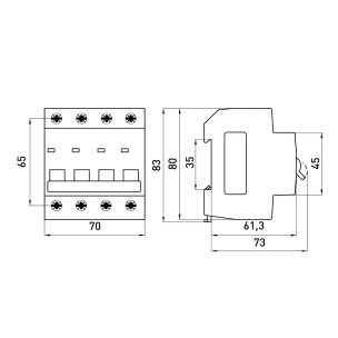 Модульний автоматичний вимикач e.mcb.stand.45.4.C10 S002046