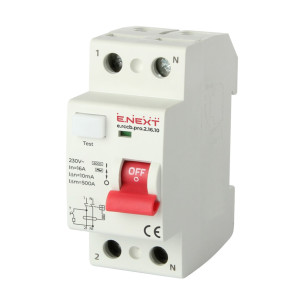 Вимикач диференціального струму e.rccb.pro.2.16.10, 2р, 16А, 10мА Вимикач диференціального струму e.rccb.pro.2.16.10, 2р, 16А, 10мА