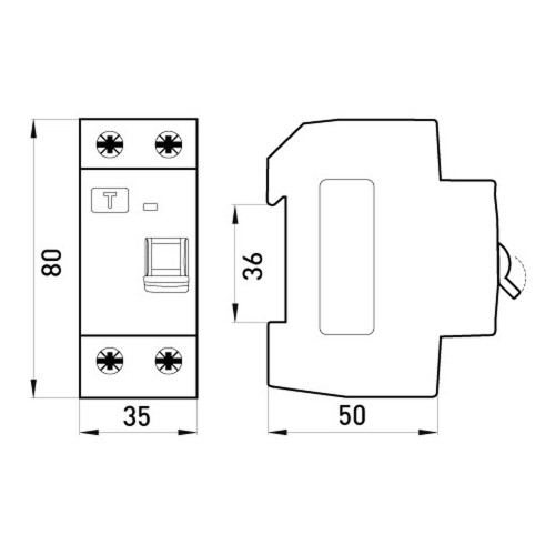 Выключатель дифференциального тока e.rccb.pro.2.16.10, 2р, 16А, 10мА