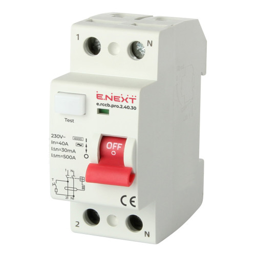Выключатель дифференциального тока e.rccb.pro.2.40.30, 2р, 40А, 30мА