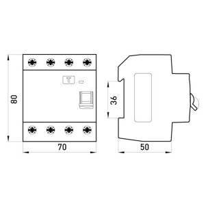 Выключатель дифференциального тока e.rccb.stand.4.40.30 4р, 40А, 30mA