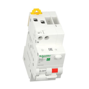Вимикач диференціального струму 6A Schneider RESI9 1P+N 30мA C тип АC