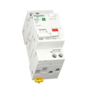 Вимикач диференціального струму 20A Schneider RESI9 1P+N 30мA C тип АC