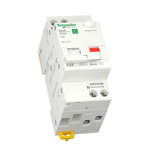 Вимикач диференціального струму 25A Schneider RESI9 1P+N 30мA C тип АC