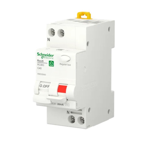 Вимикач диференціального струму 40A Schneider RESI9 1P+N 30мA C тип АC