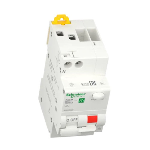 Вимикач диференціального струму 20A Schneider RESI9 1P+N 30мA C тип А