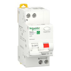 Вимикач диференціального струму 25A Schneider RESI9 1P+N 30мA C тип А