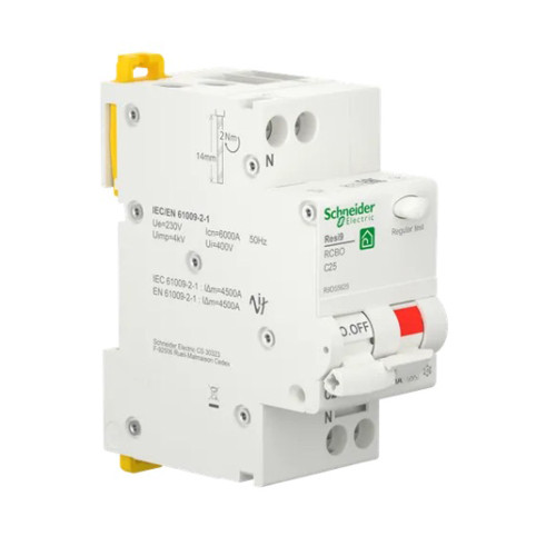 Вимикач диференціального струму 25A Schneider RESI9 1P+N 30мA C тип А