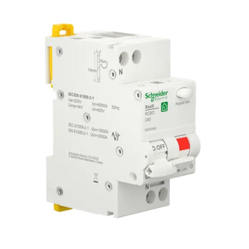 Вимикач диференціального струму 40A Schneider RESI9 1P+N 30мA C тип А