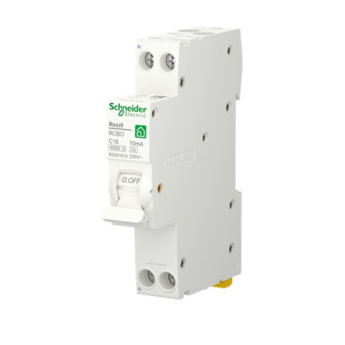 Вимикач диференціального струму компактний 16A Schneider RESI9 1P+N 10мA C тип А
