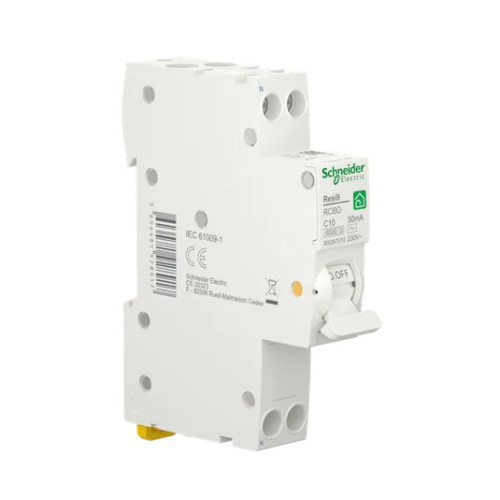 Выключатель дифференциального тока компактный 10A Schneider RESI9 1P+N 30мA C тип АC