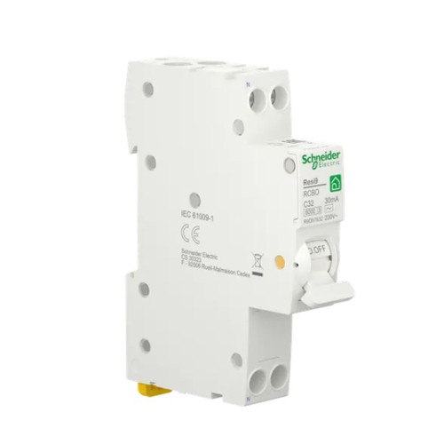 Вимикач диференціального струму компактний 32A Schneider RESI9 1P+N 30мA C тип АC