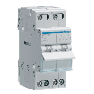 Перемикач 3-х позиційний Hager вихід зверху 2P 25A SFT225