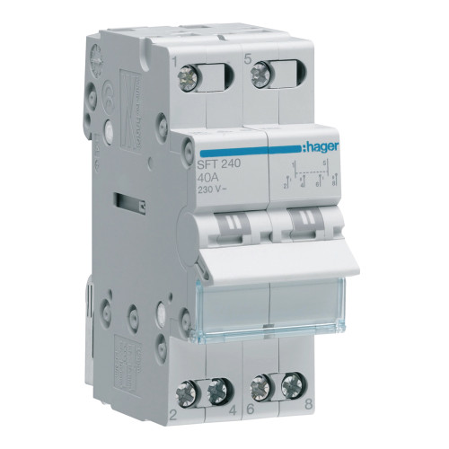 Перемикач 3-х позиційний Hager вихід зверху 2P 40A SFT240