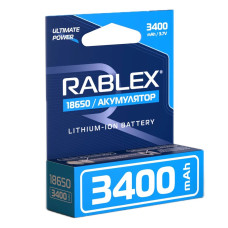 Акумулятор Rablex 18650 Li-ion 3.7 V 3400mAh 1xBL із захистом