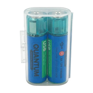 Комплект акумуляторів Quantum USB Li-ion AA 1100 mAh з магнітом